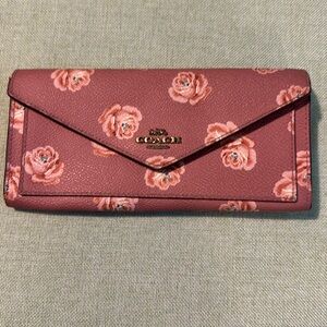 Pink floral coach wallet